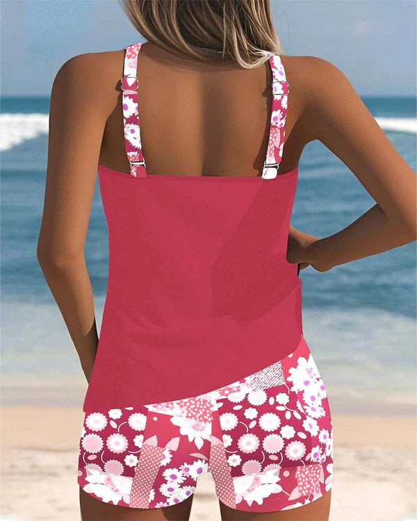 SABRINA | Tweedelig Badpak met Comfortabele Pasvorm en Bloemig Strandstijl