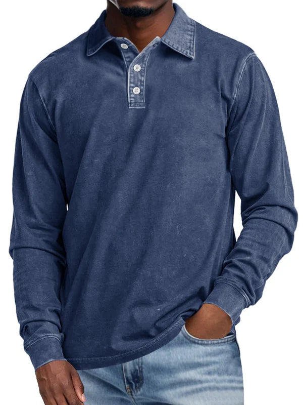 VECHO | Retro Polo met Lange Mouwen – Elegantie en Dagelijks Comfort