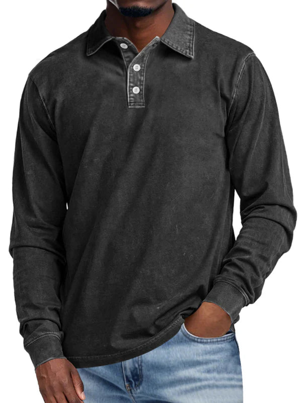 VECHO | Retro Polo met Lange Mouwen – Elegantie en Dagelijks Comfort